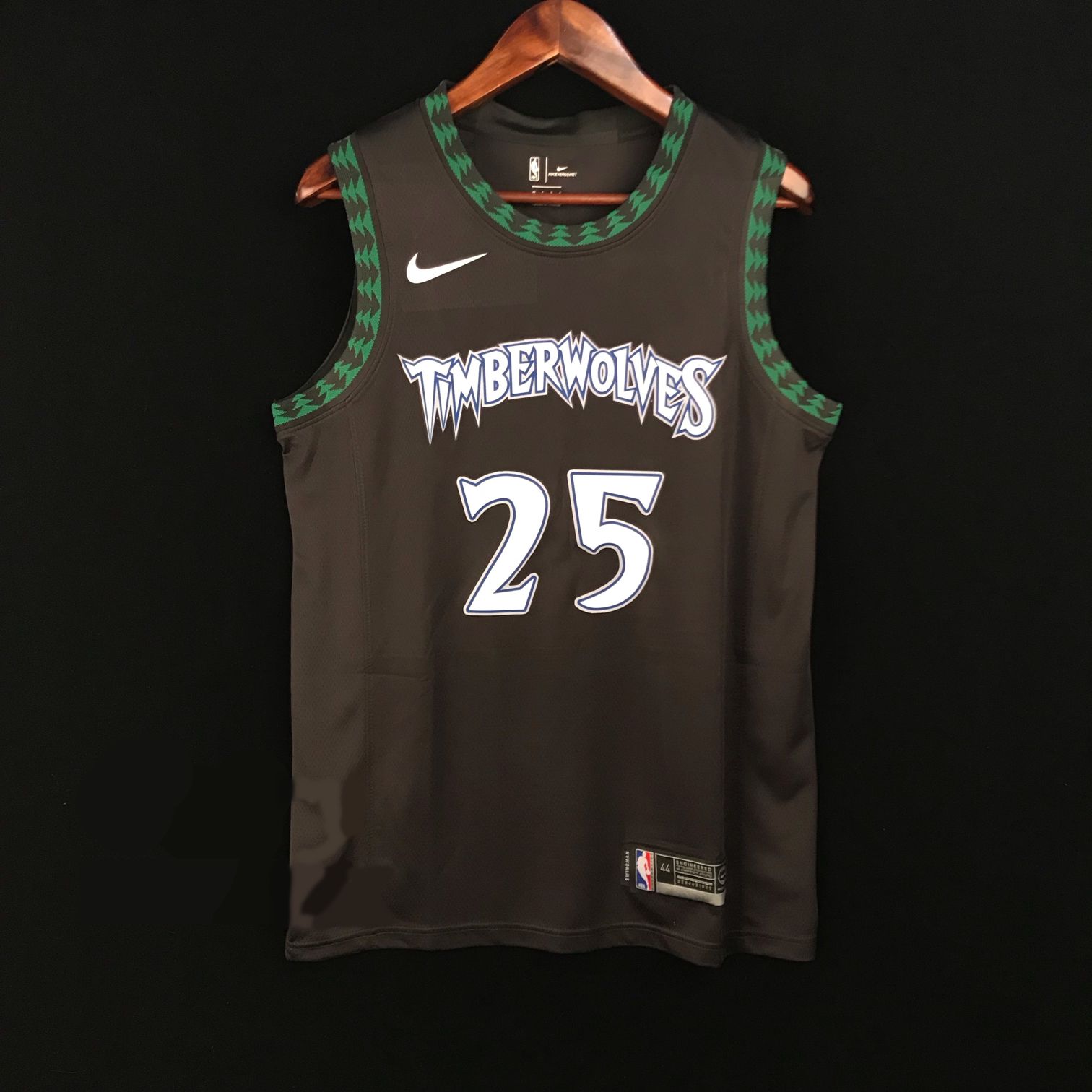 Баскетбольная джерси 2018-19 Derrick Rose Minnesota Timberwolves #25 Classic Edition Black
