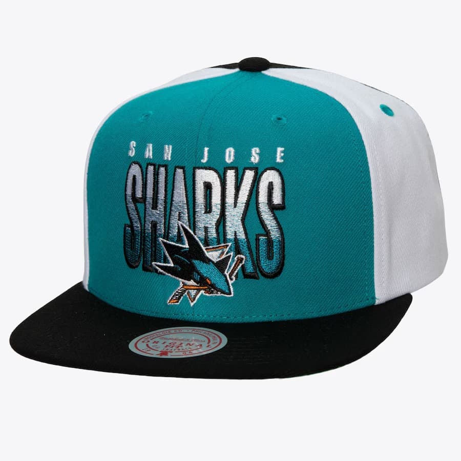 Бейсболка Mitchell & Ness Teal San Jose Sharks Billboard 2 Snapback Hat