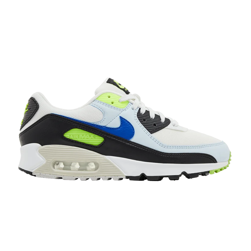 Krossovki-Nike-Wmns-Air-Max-90-White-Blue-Tint-Volt
