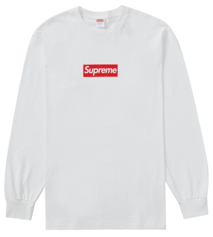 Футболка Supreme Box Logo L/S Tee White