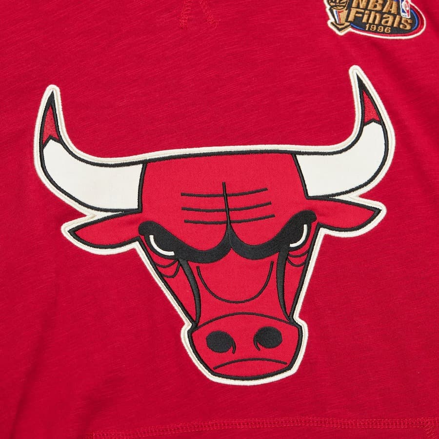 Худи Mitchell & Ness Red Chicago Bulls Legendary Slub Vintage Logo Pullover Hoodie