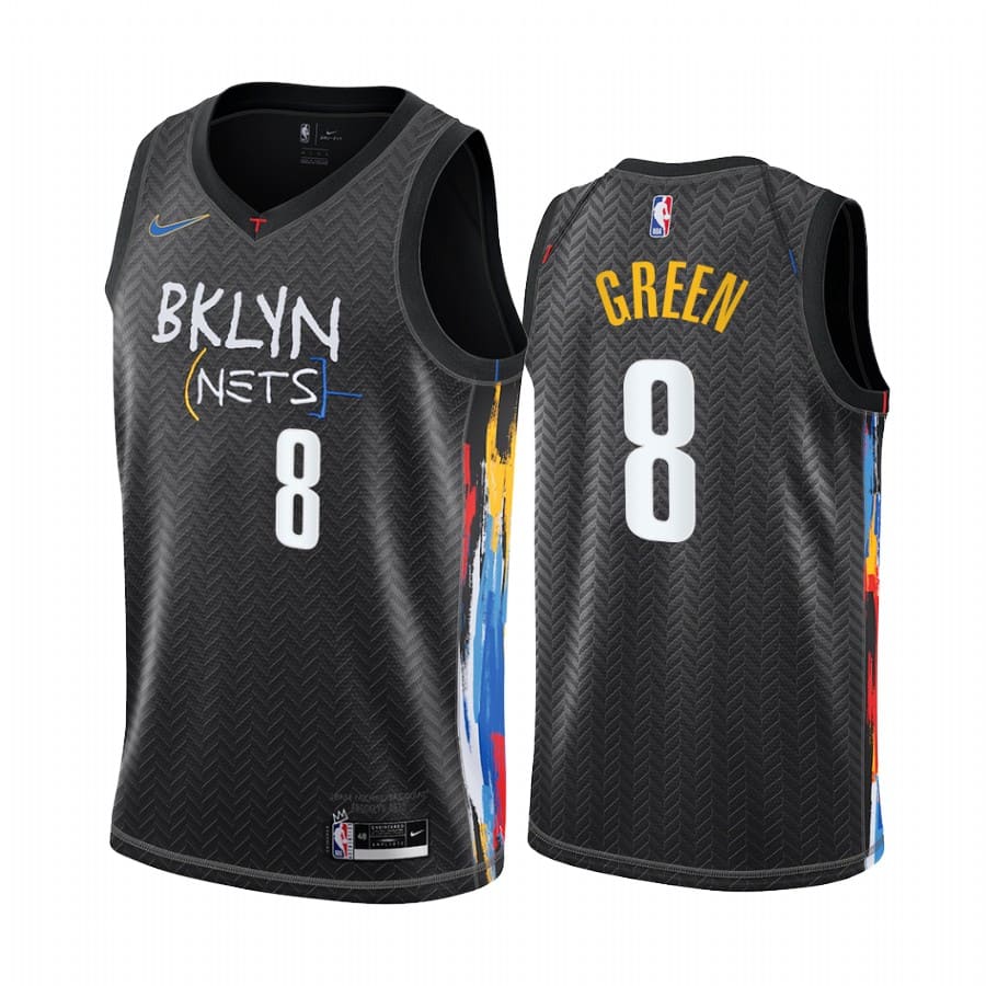 Баскетбольная джерси 2020-21 Brooklyn Nets #8 Jeff Green City Edition Black Swingman Jersey