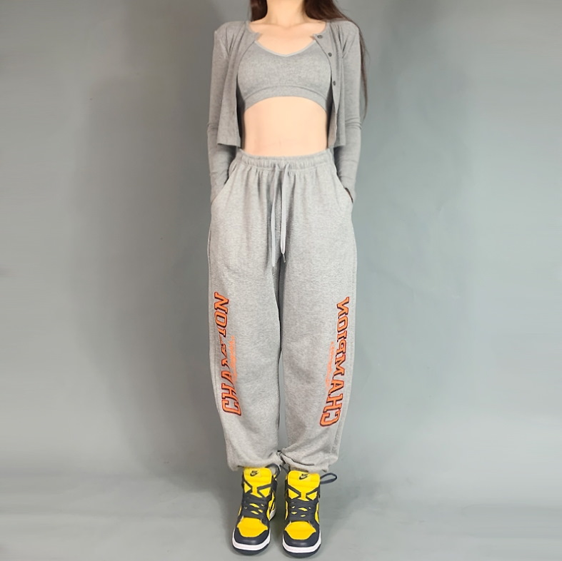 Спортивные брюки 2021 Champion Hip-hop Style Sweatpants Grey