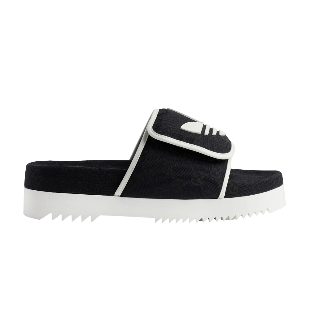 Сандалии Adidas x Gucci Slide Sandal 'Black GG Monogram'