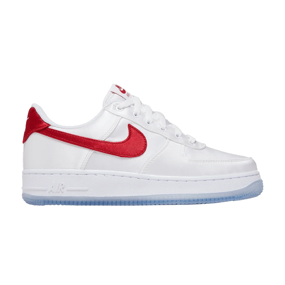 Krossovki-Nike-Wmns-Air-Force-1-Low-Satin-White-Gym-Red