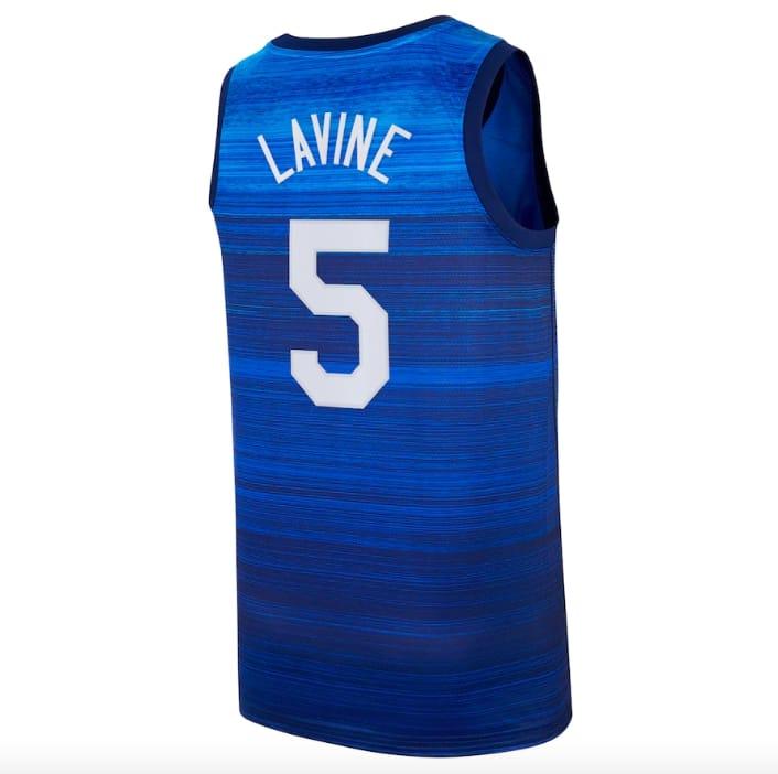 Баскетбольная джерси USA Basketball #5 Zach LaVine Nike Player Navy Jersey