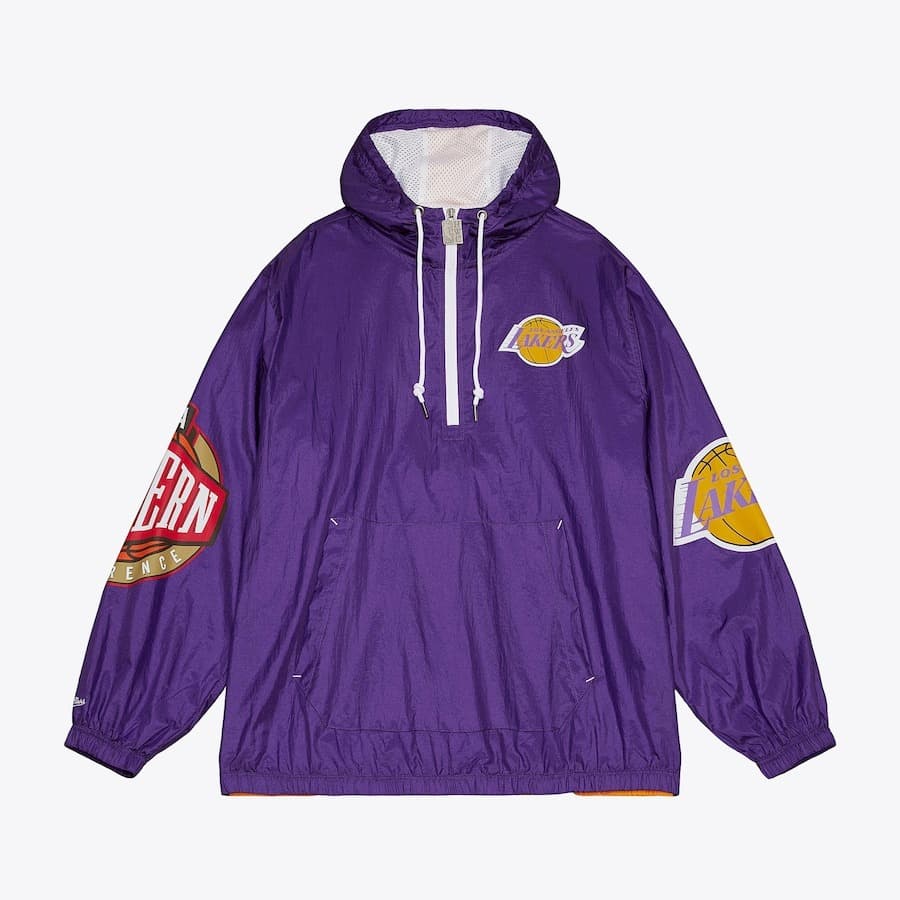 Mitchell-Ness-Purple-Los-Angeles-Lakers-Team-2.0-Anorak-Quarter-Zip-Windbreaker-Jacket