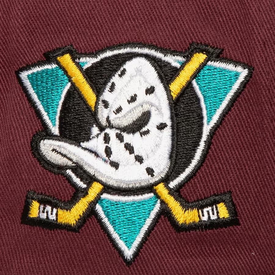 Бейсболка Mitchell & Ness Purple Anaheim Ducks Block Sweep Pro Vintage Adjustable Hat