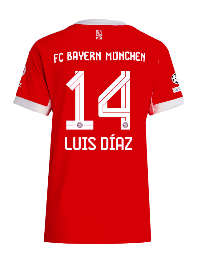Женское футбольное джерси FC Bayern Munich Home Jersey 25-26 LUIS DÍAZ 14