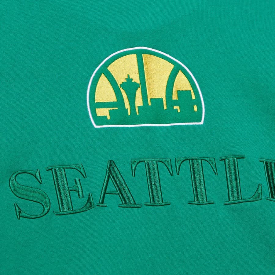 Худи Mitchell & Ness Green Seattle SuperSonics Team OG 3.0 Vintage Fleece Pullover Hoodie