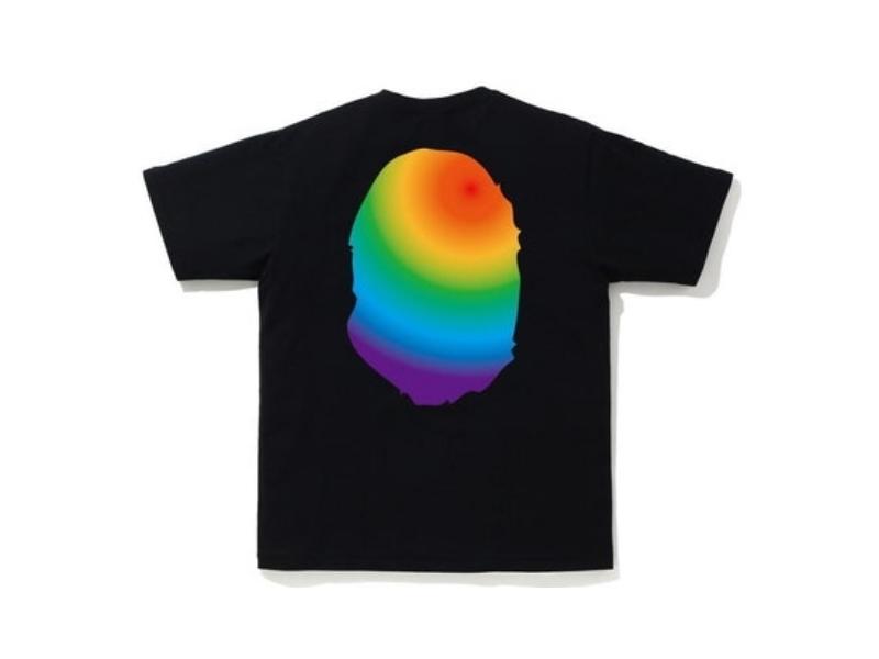Футболка BAPE A Bathing Ape Rainbow Big Ape Head Tee Black