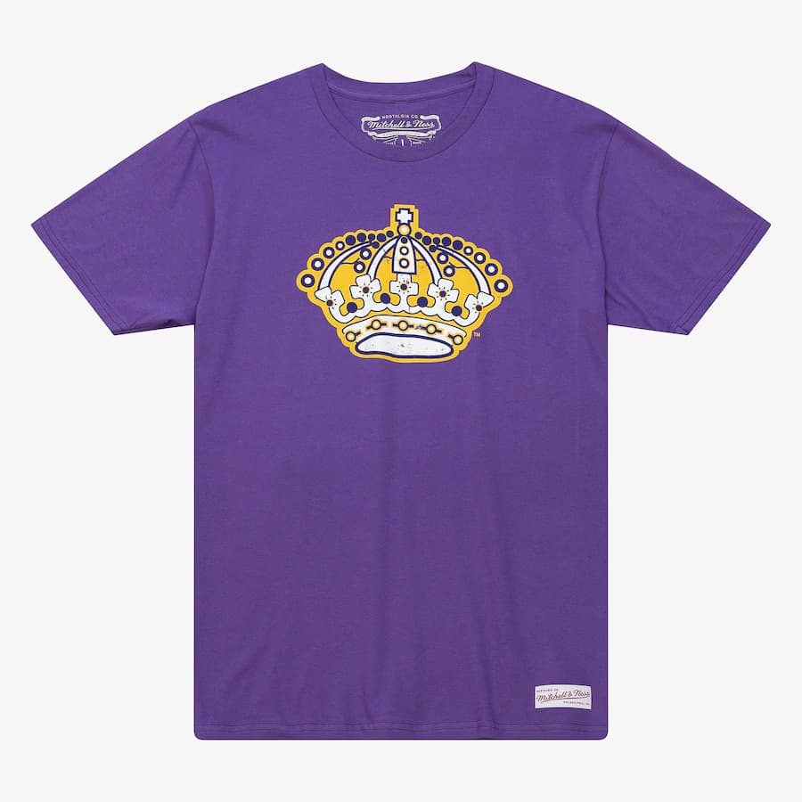 Футболка Mitchell & Ness Purple Los Angeles Kings Distressed Logo T-Shirt