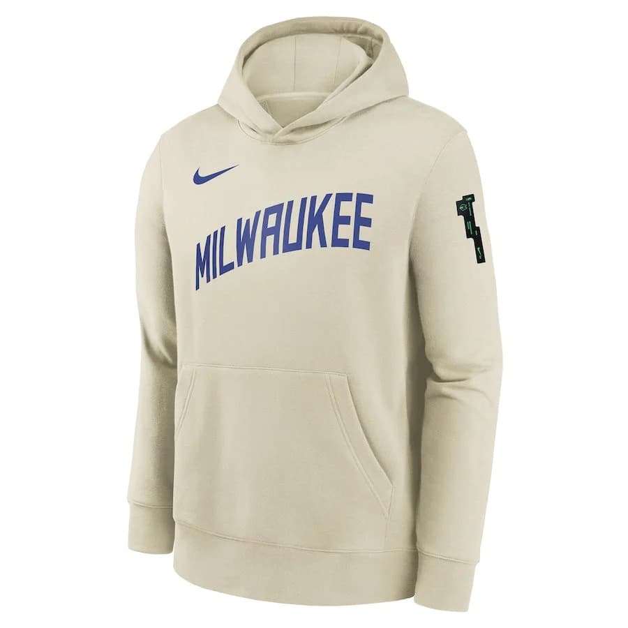 Худи Nike Milwaukee Bucks 2024 City Edition Courtside Youth NBA Dri-Fit Hoodie