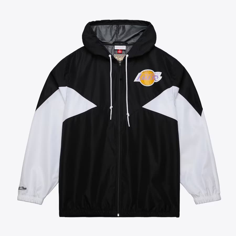 Анорак Mitchell & Ness Black Los Angeles Lakers Vintage Logo Ultimate Lightweight Full-Zip Windbreaker Jacket