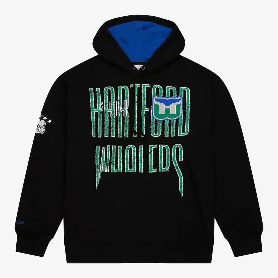 Худи Mitchell & Ness Black Hartford Whalers Team OG Fleece Pullover Hoodie