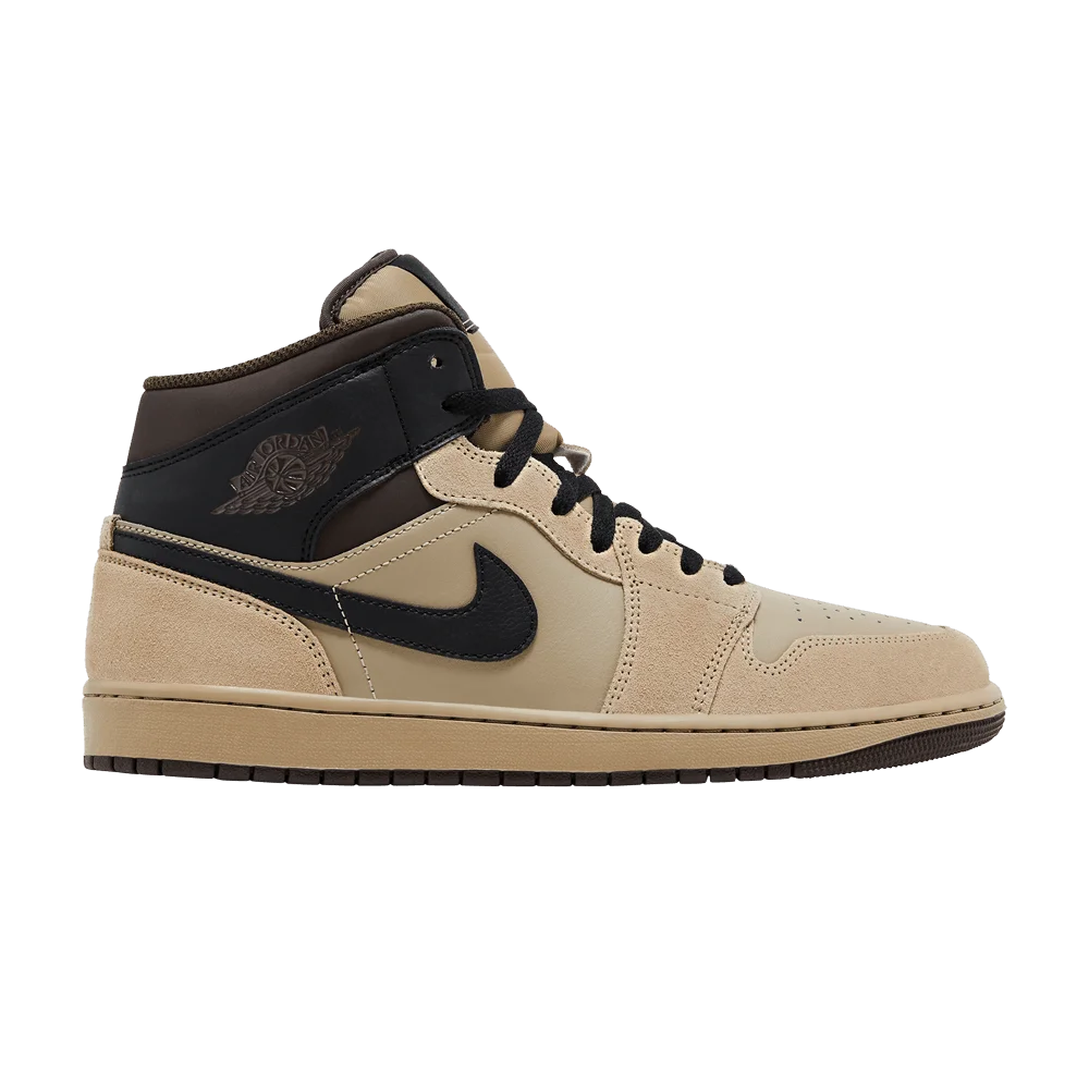 Krossovki-Air-Jordan-1-Mid-Khaki-Black