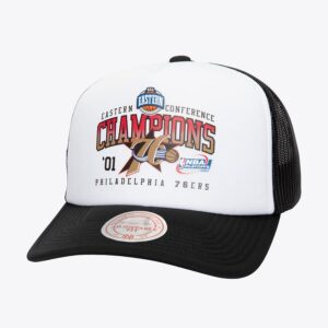 Mitchell-Ness-White-Philadelphia-76ers-Hardwood-Classics-Champions-Trucker-Snapback-Hat-300x300