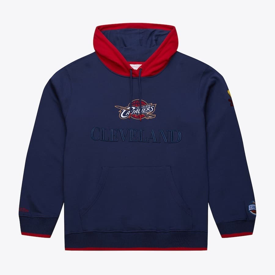 Худи Mitchell & Ness Navy Cleveland Cavaliers Team OG 3.0 Vintage Fleece Pullover Hoodie