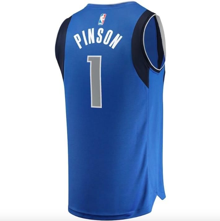 Баскетбольная джерси 2021-22 Dallas Mavericks #1 Theo Pinson Fast Break Icon Blue Jersey