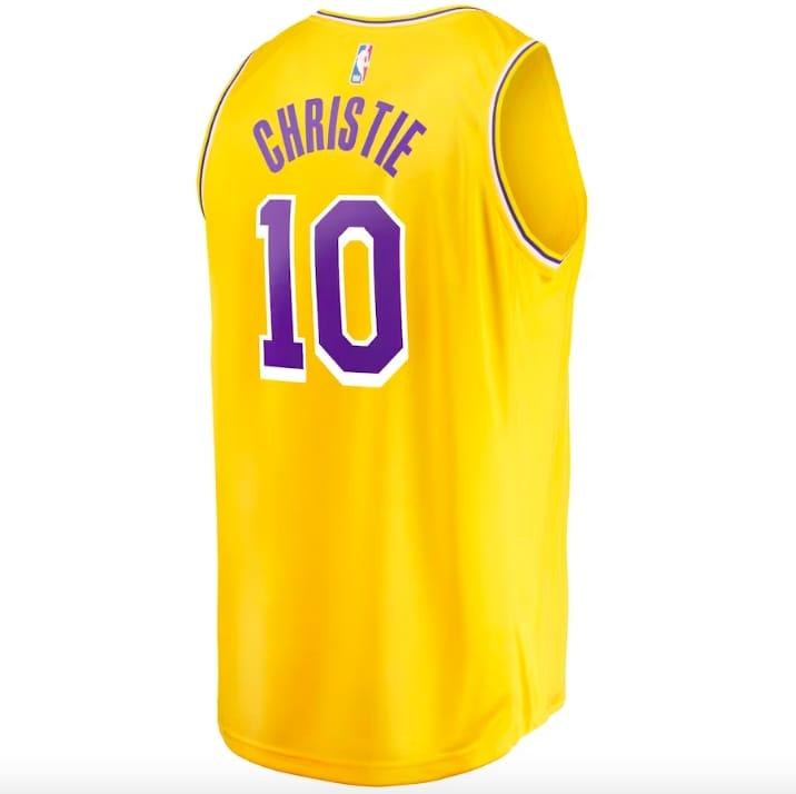 Баскетбольная джерси 2022-23 LA Lakers #10 Max Christie Fast Break Icon Gold Jersey