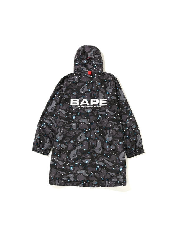 Куртка с капюшоном BAPE Space Camo Long Hoodie Jacket Black