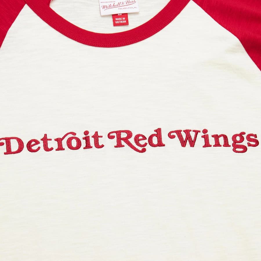 Лонгслив Mitchell & Ness Cream Detroit Red Wings Legendary Slub Raglan Long Sleeve T-Shirt