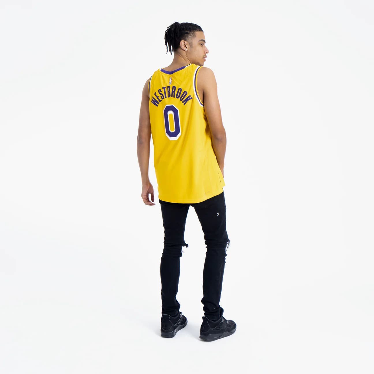 Баскетбольная джерси 2022-23 Los Angeles Lakers Russell Westbrook #0 Swingman Icon Edition Yellow Jersey