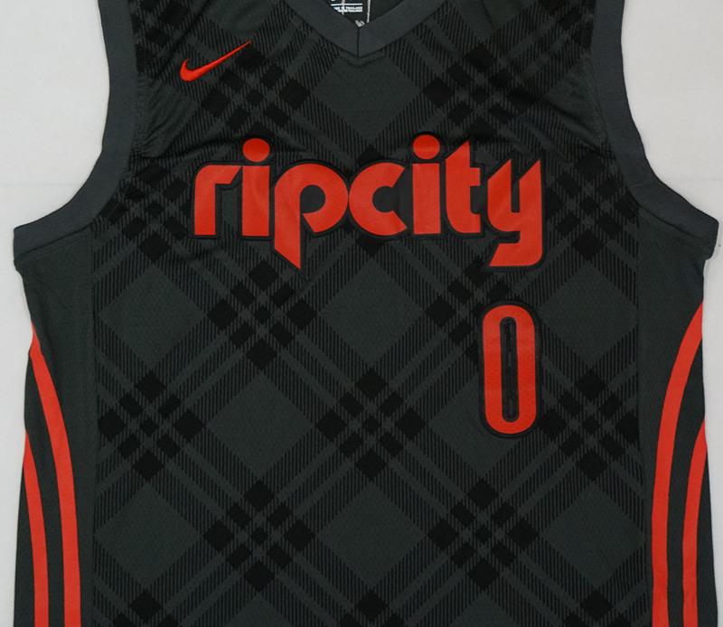 Баскетбольная джерси 2017-18 Damian Lillard Blazers #0 City Black