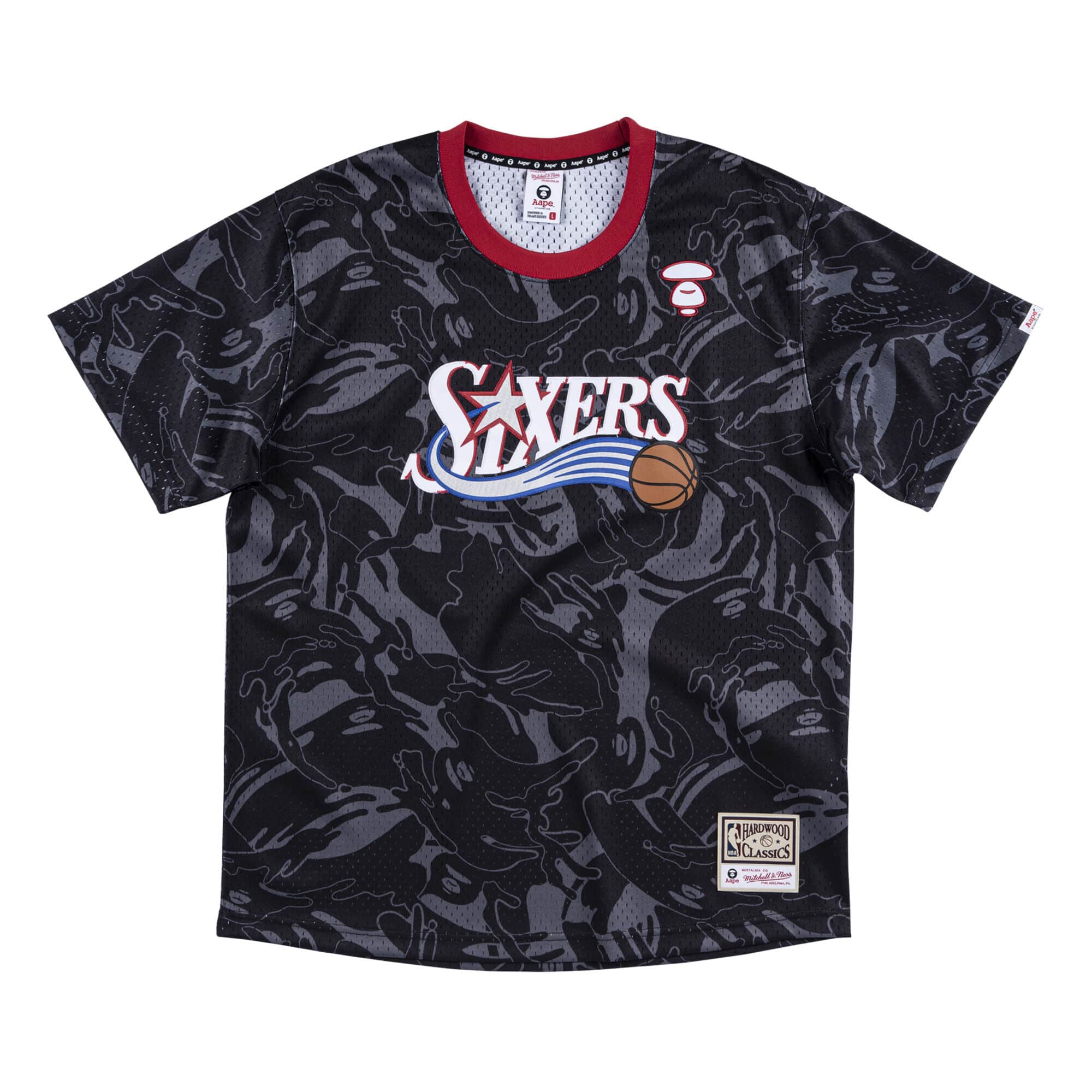Футболка Aape x Mitchell & Ness Philadelphia 76ers BP Jersey Black