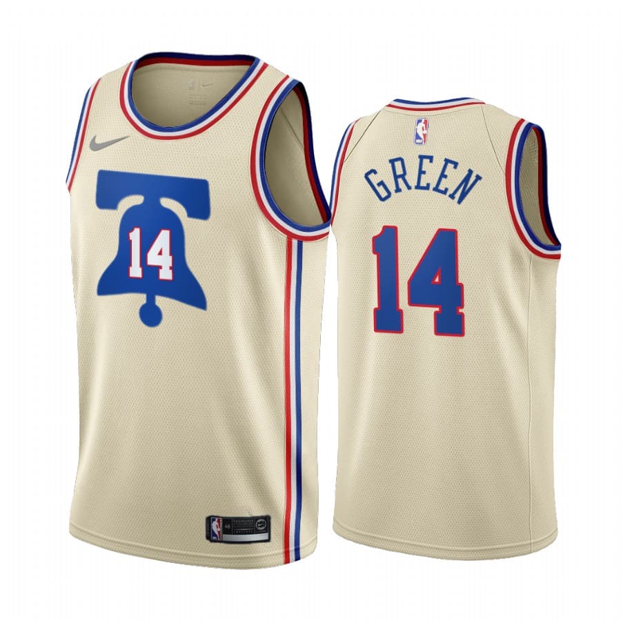 Баскетбольная джерси 2020-21 Philadelphia 76ers #14 Danny Green Earned Edition Cream Swingman Jersey