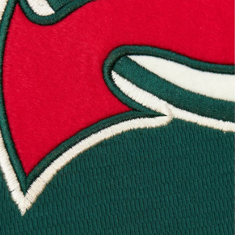 Худи Mitchell & Ness Green New Jersey Devils Vintage Logo Thermal Lightweight Pullover Hoodie