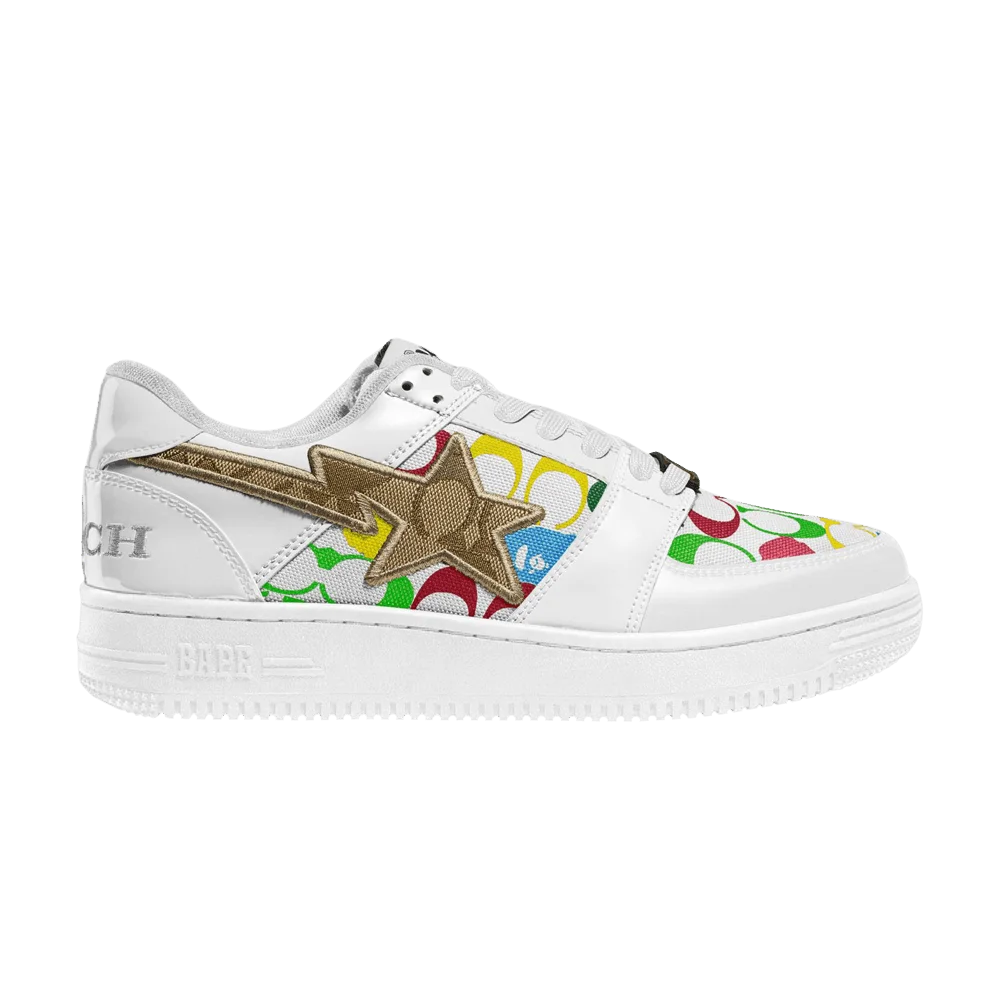 Krossovki-Coach-x-Bapesta-Low-White-Multi-Camo