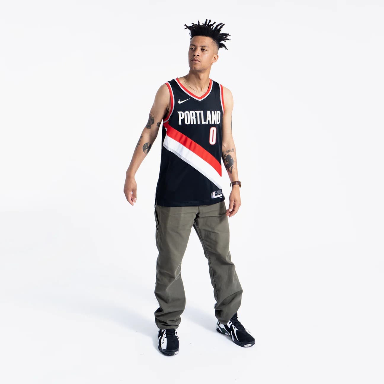 Баскетбольная джерси 2023-24 Portland Trail Blazers Damian Lillard #0 Swingman Icon Edition Black Jersey