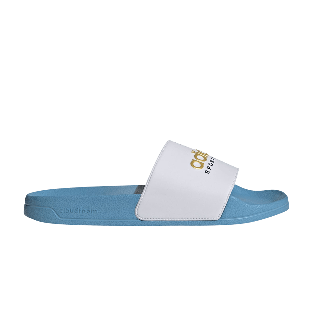 Adidas Adilette Shower Slide 'Team Light Blue White Matte Gold'