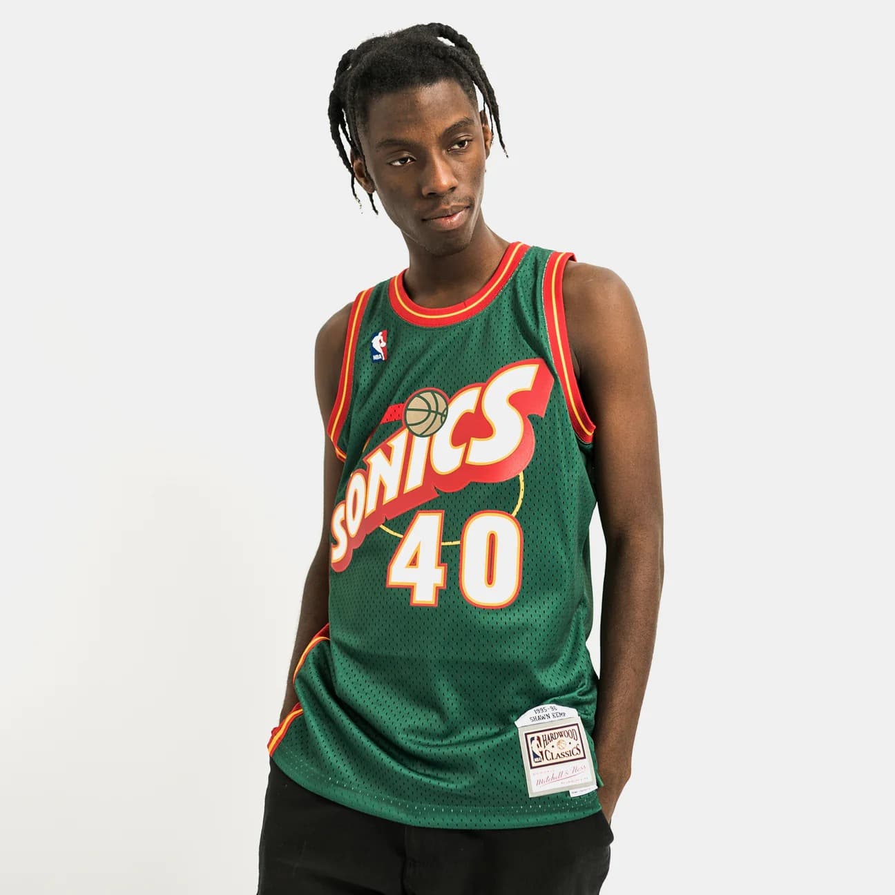 Баскетбольная джерси 1995-96 Seattle Supersonics Shawn Kemp #40 Swingman Hardwood Classics Green Jersey