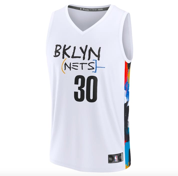 Баскетбольная джерси 2022-23 Brooklyn Nets #30 Seth Curry Fast Break City White Jersey