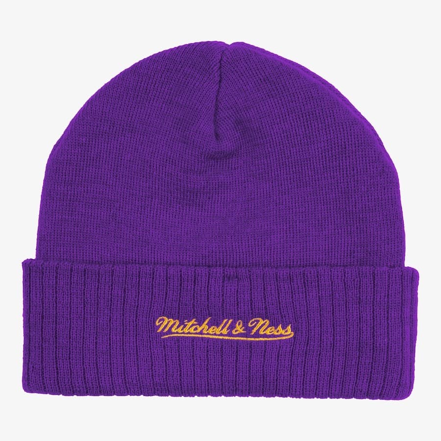 Шапка Mitchell & Ness Purple Los Angeles Lakers Fandom Cuffed Knit Hat