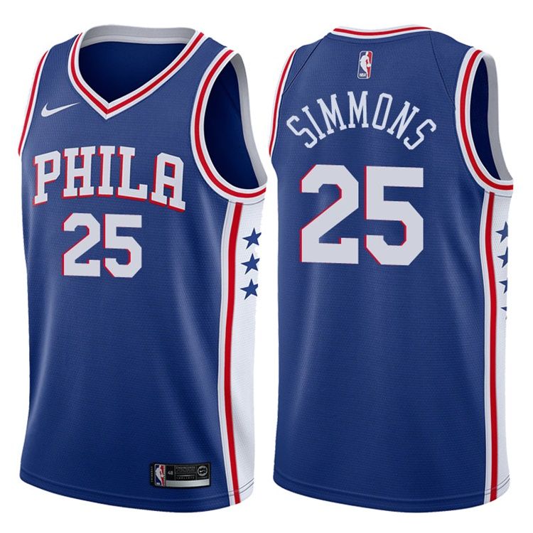 Баскетбольная джерси 2017-18 Ben Simmons Philadelphia 76ers #25 Icon Blue