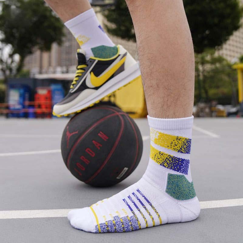 Спортивные носки Ehot Lined White-Yellow Quarter Socks