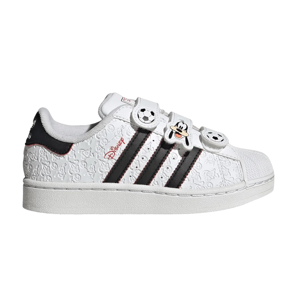Кроссовки Disney x adidas Superstar II Little Kid 'Cloud White Core Black Red'