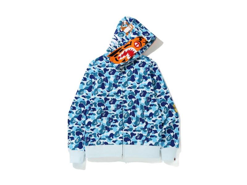 Худи BAPE ABC Camo Tiger Full Zip Hoodie Blue