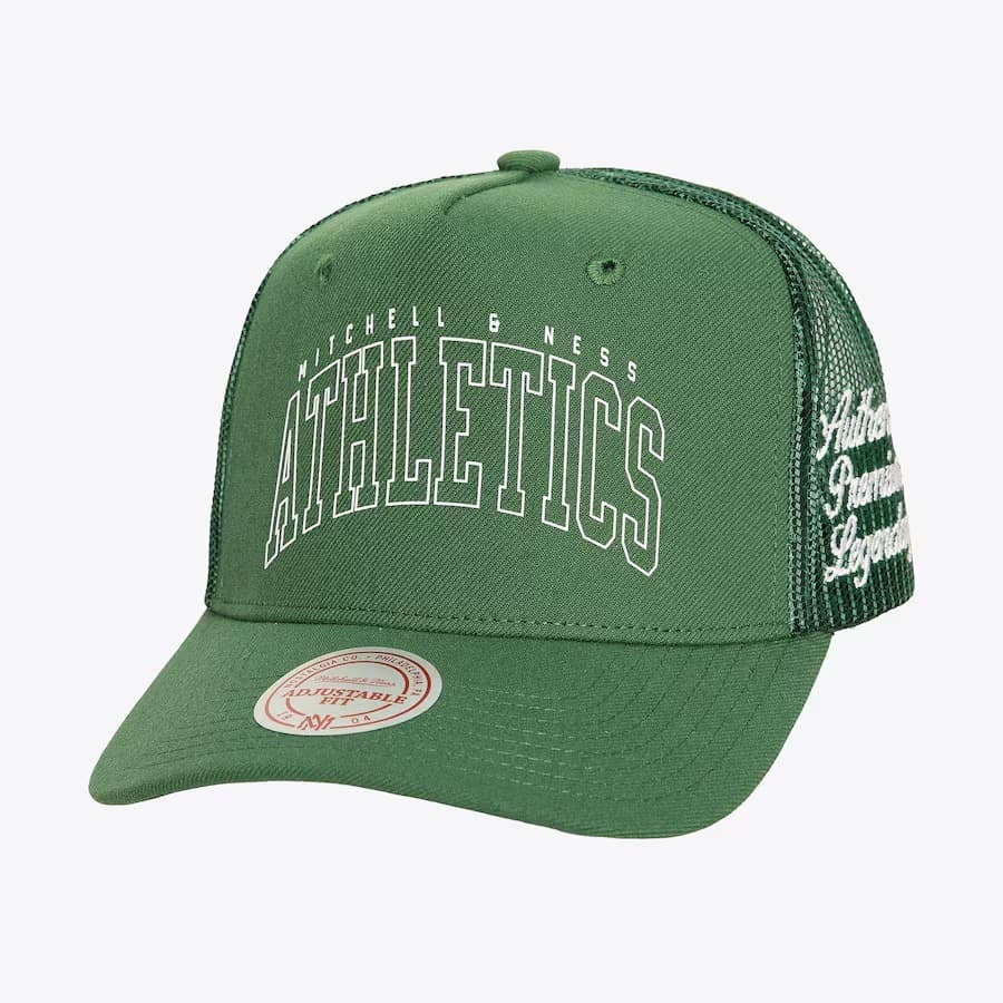 Бейсболка Mitchell & Ness Green Branded Athletics Trucker Snapback Hat
