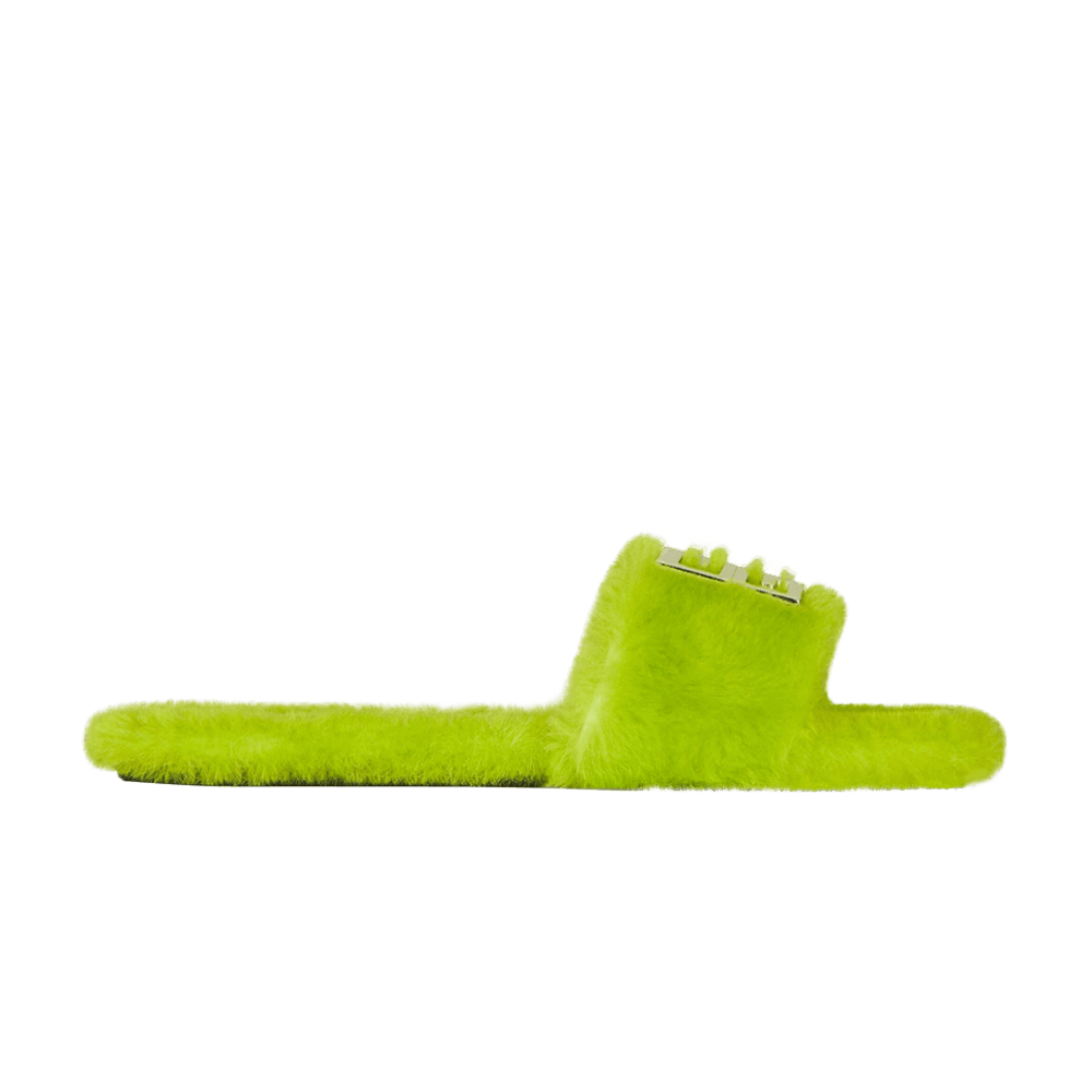 Кроссовки Givenchy Flat Mule '4G - Citrus Green Shearling'