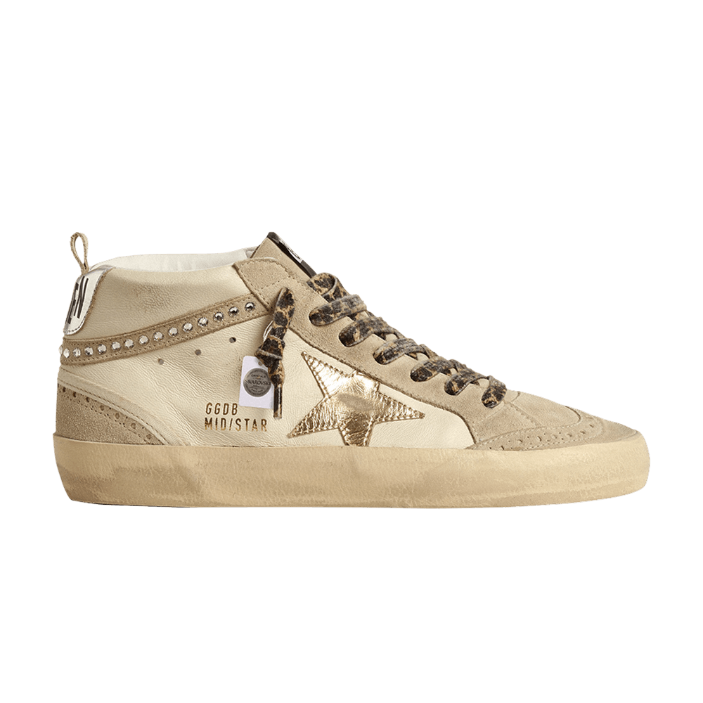 Кроссовки Swarovski x Golden Goose Wmns Mid Star 'Beige Leopard Laces'