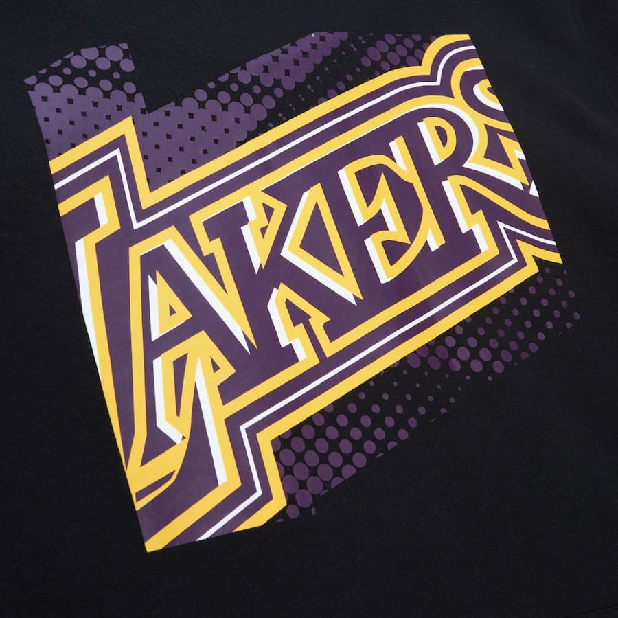 Худи Mitchell & Ness Black Los Angeles Lakers Big Face 7.0 Pullover Hoodie