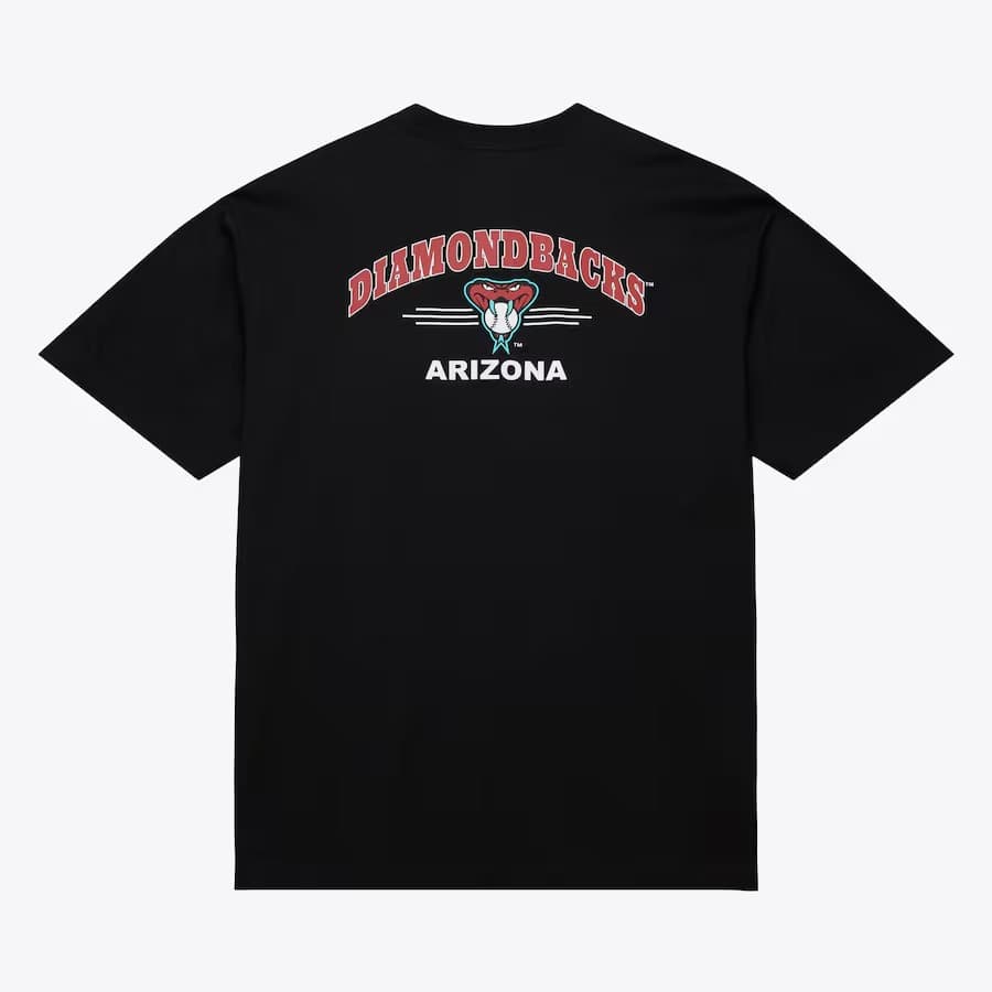 Футболка Mitchell & Ness Black Arizona Diamondbacks Vintage Logo Double Hit Pocket T-Shirt