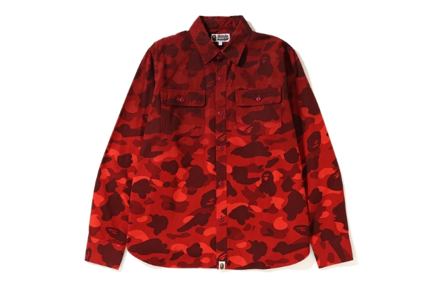 Рубашка BAPE Color Camo Gradation Shirt Red
