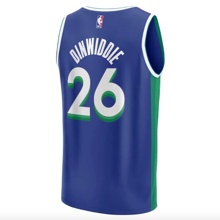Баскетбольная джерси 2022-23 Dallas Mavericks #26 Spencer Dinwiddie Fastbreak City Blue Jersey