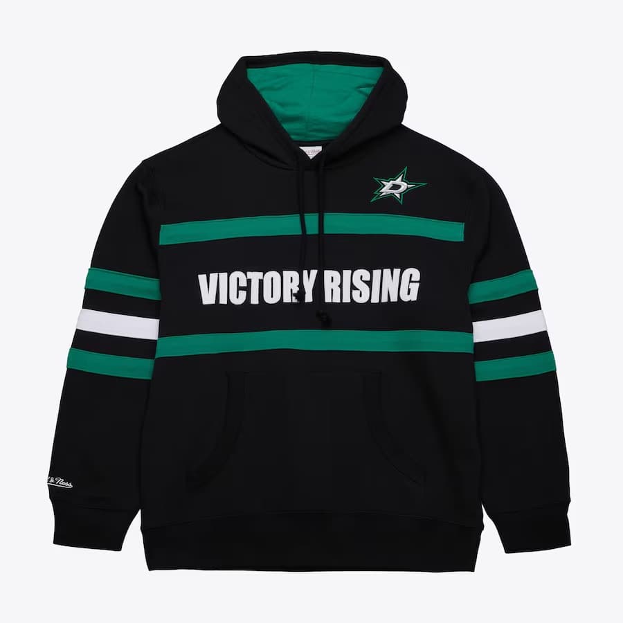 Худи Mitchell & Ness Black Dallas Stars Head Coach Fleece Pullover Hoodie