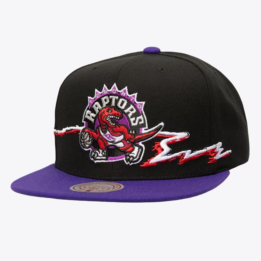 Бейсболка Mitchell & Ness Black Toronto Raptors Hardwood Classics Life Line Snapback Hat